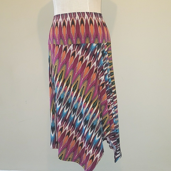 Jennie & Marlis Colorful Y2K A-Line Midi Asymmetrical Skirt S/M - Picture 10 of 16